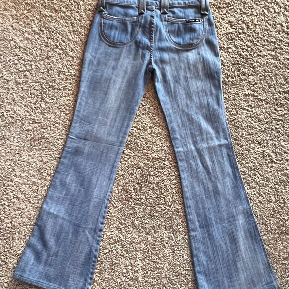 Vintage Frankie B Ultra Flare Jeans Size 6 Light Wash Low Rise Y2K - Picture 1 of 4